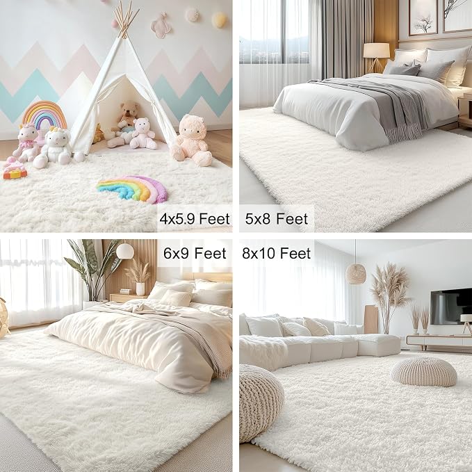 OLANLY 4x7 Area Rugs for Living Room Bedroom, Machine Washable Soft Fluffy - Image 7