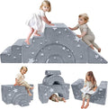 MeMoreCool Foam Climbing Toddler Couch, Modular Kids Sofa with Slide & Stair, Convertible Baby Couch for Playroom, Sectional Furniture for Crawling, Climbing, and Kids’ Play