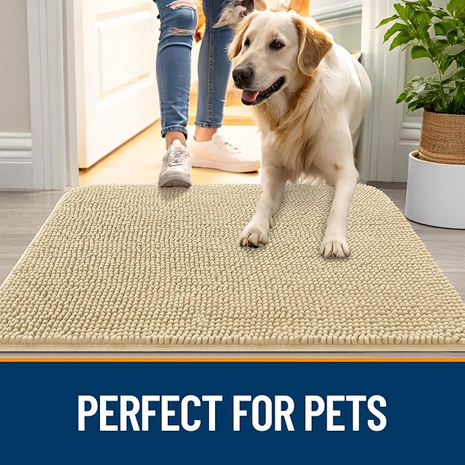 OLANLY Dog Door Mat for Muddy Paws 24x16, Absorbs Moisture and Dirt, Absorbent - Image 6