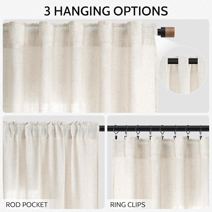Nanspring Modern Linen Curtains - Image 2
