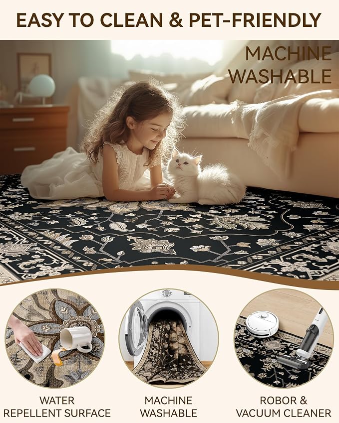 RELEANY Area Rugs 2'x6' Runner Rug Non Slip Washable - Image 4