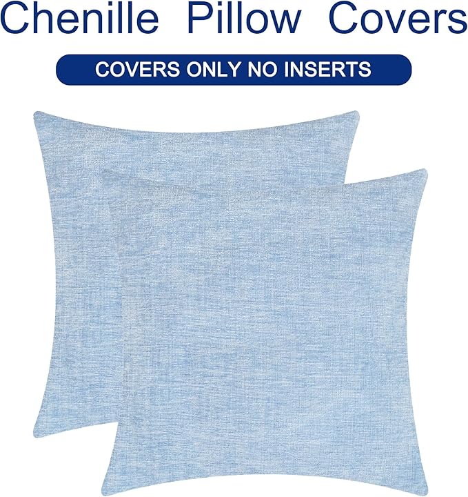 CaliTime Throw Pillow Covers Decorative 26 X 26 Inches Pack of 2 Cozy Chenille - Image 6