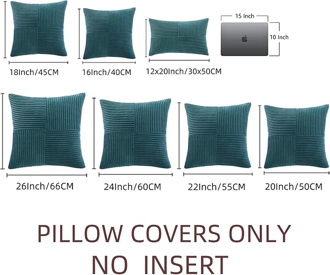 Fancy Homi 2 Packs Teal Decorative Throw Pillow Covers 22x22 Inch - Image 8