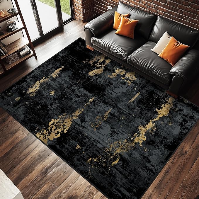 Washable Area Rugs 7'x9' Non-Slip Modern Abstract Soft - Image 9
