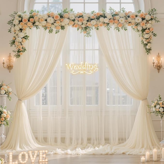 Champagne Tulle Backdrop Curtain - Image 2