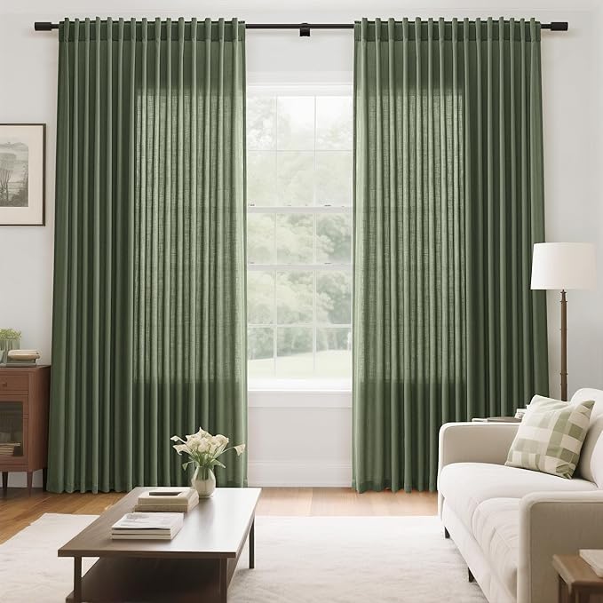 Extra Wide 100x96 Inch Linen Curtains - Image 7