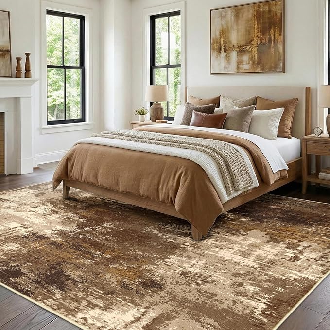Washable Area Rugs 8'x10' Non-Slip Modern Abstract Soft - Image 2