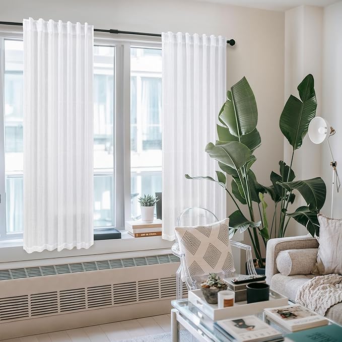 Pitalk White Curtains 38 Inch Wide - Image 6