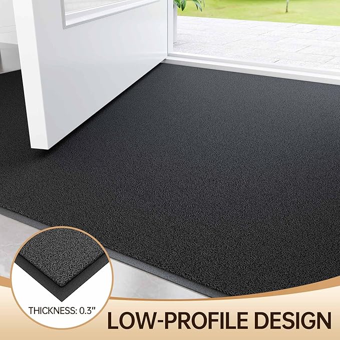 Amyracel Front Door Mat Indoor Outdoor Entrance, 36" x 72" All-Season Waterproof Heavy Duty Doormat for Outside Entry, Stain and Fade Resistant, Low Profile, Easy Clean Patio Entryway Mat