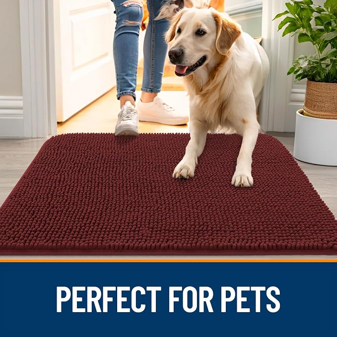 OLANLY Dog Door Mat for Muddy Paws 59x35, Absorbs Moisture and Dirt, Absorbent - Image 6