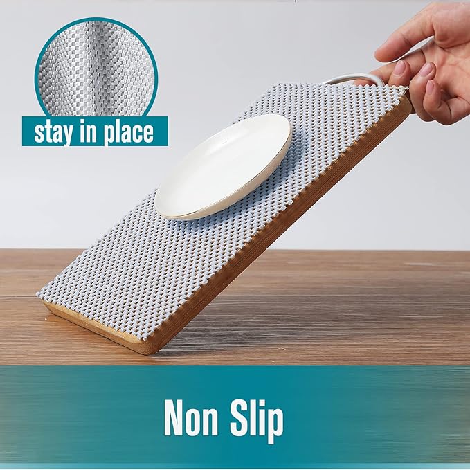 Drawer Shelf and Cabinet Liner, Thick Strong Grip, Non-Adhesive Liners Protect Kitchen Cabinets and Cupboard, Bathroom Drawers, Easy Install, Breathable Mat, 20 Inches x 20 Feet, Black