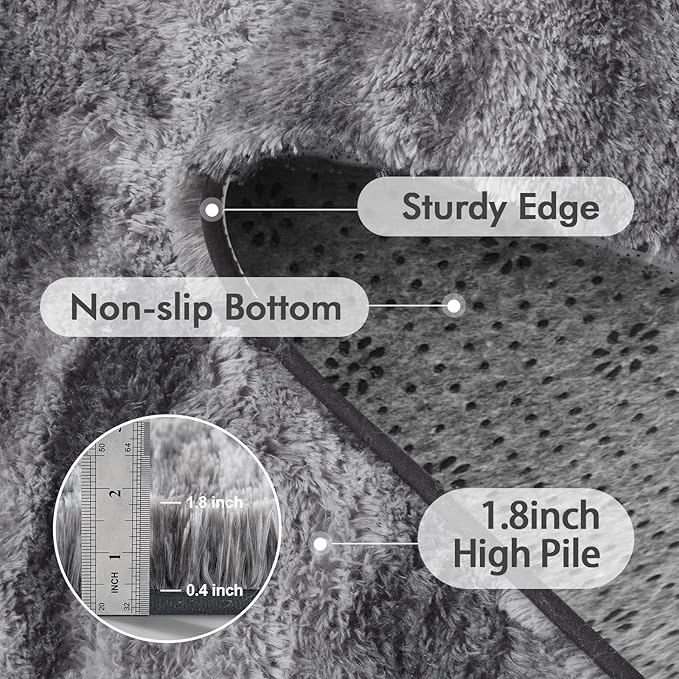 Area Rugs for Living Room, Tie-Dyed 5x7 Feet Soft Fluffy Shagg Plush Rug High - Image 5