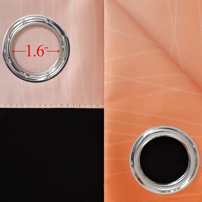 Ombre Orange and Blue Curtains 63 Inch Length 2 panels, Total Blackout Curtains - Image 7