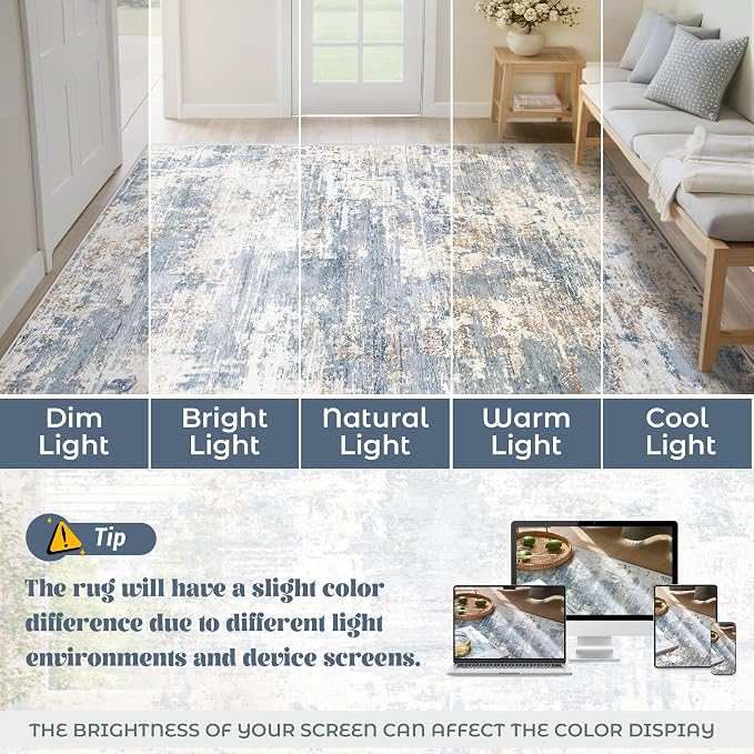 XLUEZ 10x14 Area Rugs for Living Room, Washable Modern Abstract Large Area Rug - Image 7