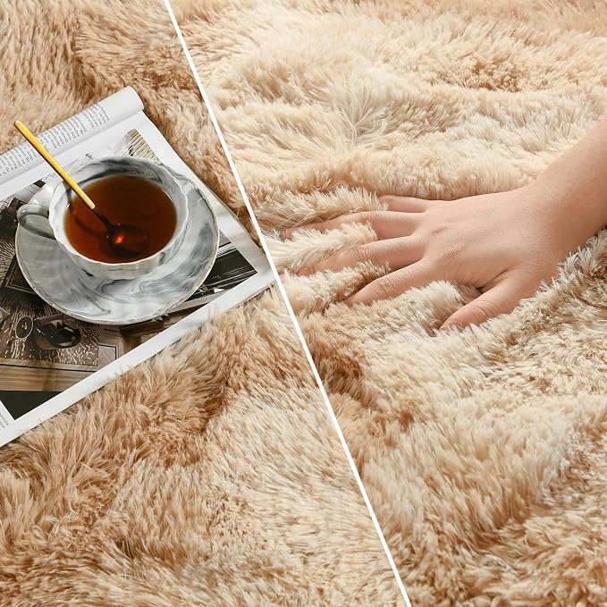 Deerhoo Large Shag Area Rugs 8 x 10, Tie-Dyed Plush Fuzzy Rugs - Image 4