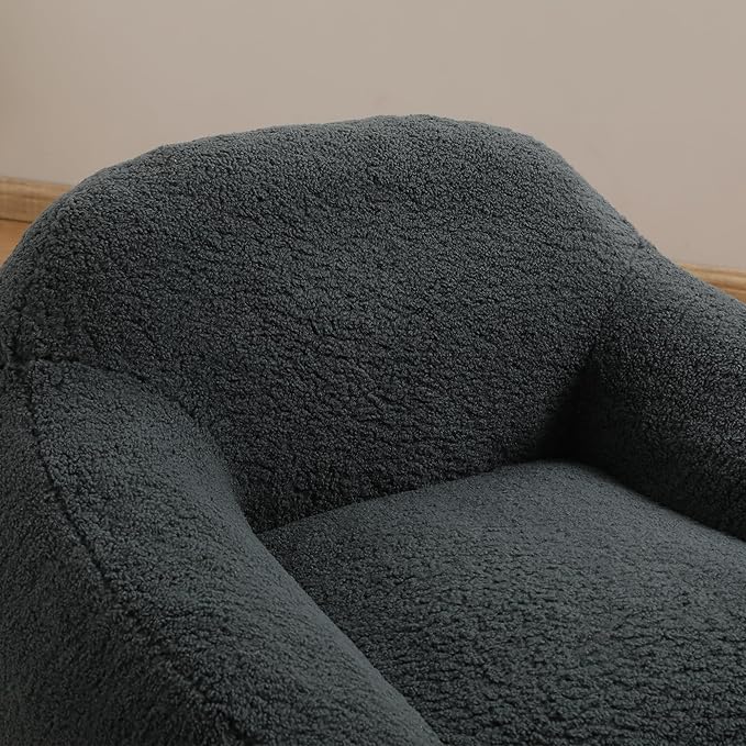 Furniliving Bean Bag Chair, Oversized Bean Bag Couch for Adults Comfy Bean Bag Sofa with Back Support, Giant Bean Bag Chair Stuffed Floor Sofa for Living Room Bedroom Dorm Office, Teddy, Dark Grey