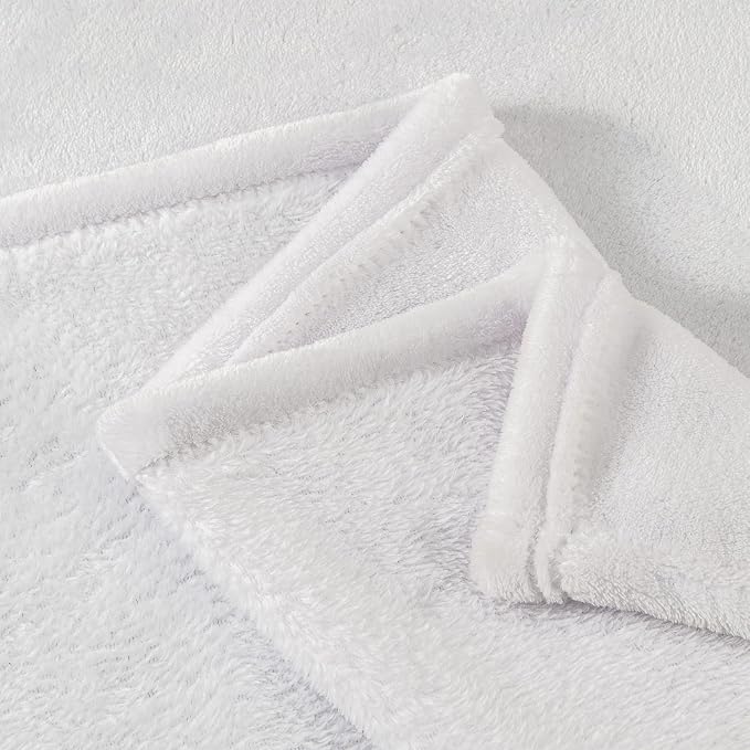 BEDELITE Fleece Blankets Queen Size White Throw Blankets - Image 6
