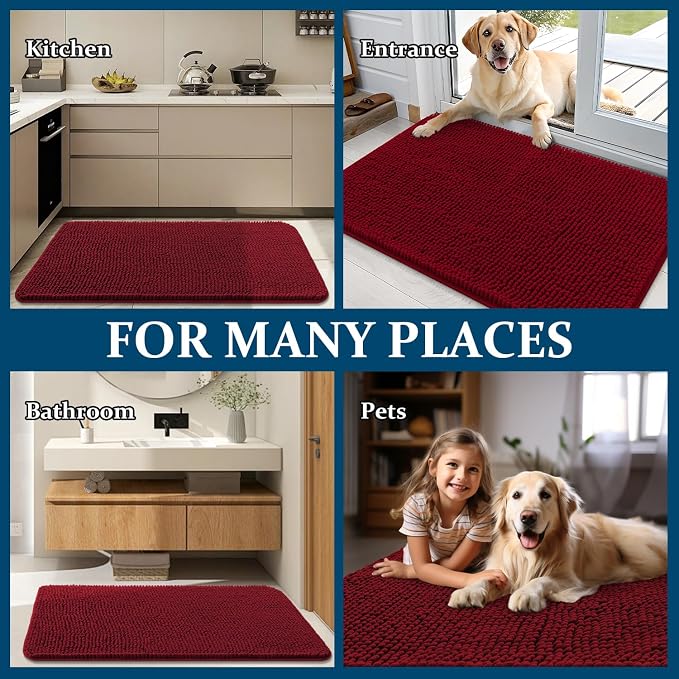 OLANLY Dog Door Mat for Muddy Paws 70x46, Absorbs Moisture and Dirt, Absorbent - Image 8