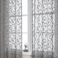 OWENIE Furman Sheer Charcoal Gray Curtains 90 inches Long by OWENIE
