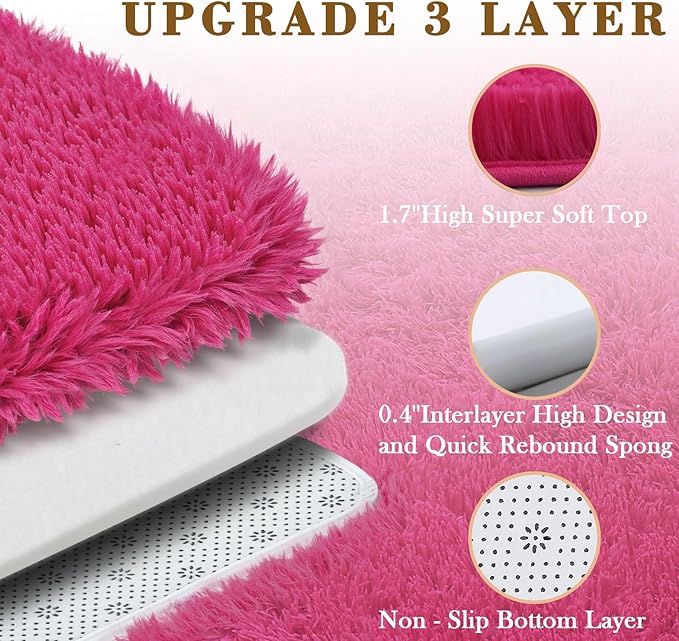 Area Rugs 9x12 Living Room, Shaggy Carpet Soft Plush Furry Bedside Rug Large - Image 5