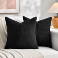 Fancy Homi 2 Packs Black Samll Decorative Throw Pillow Covers 14x14 Inch by Fancy+Homi