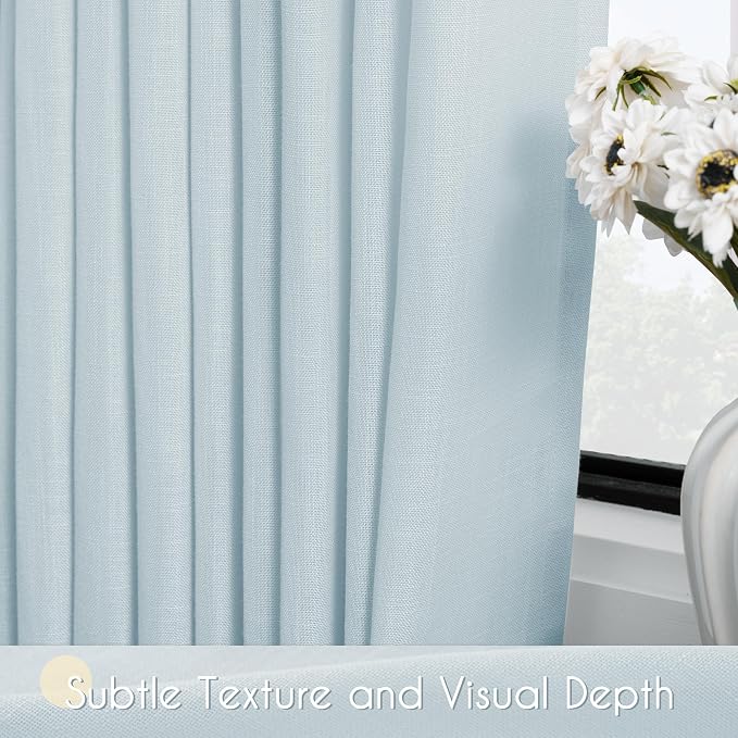 Sky Blue Curtains 108 inch Length - Image 3