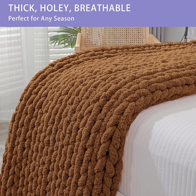 Bigacogo Chunky Knit Throw Blanket - Image 4