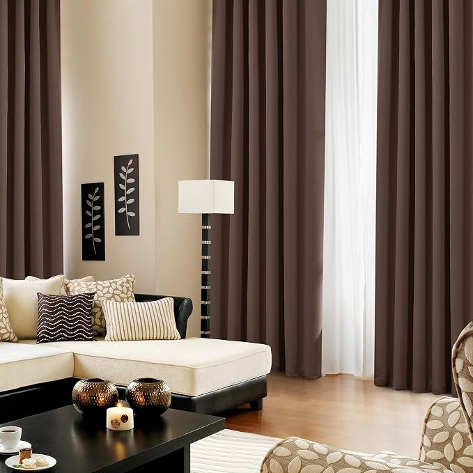 Deconovo Blackout Curtains, Thermal Insulated, W52 x L72 2 Panels, Back Tab - Image 4