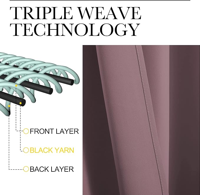 NICETOWN Dry Rose Blackout Curtains 96" Long - Image 4
