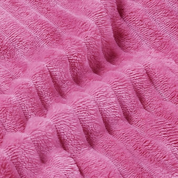 BEDELITE Fleece Blanket Twin Size – 3D Ribbed Jacquard Soft and Warm Decorative - Image 5