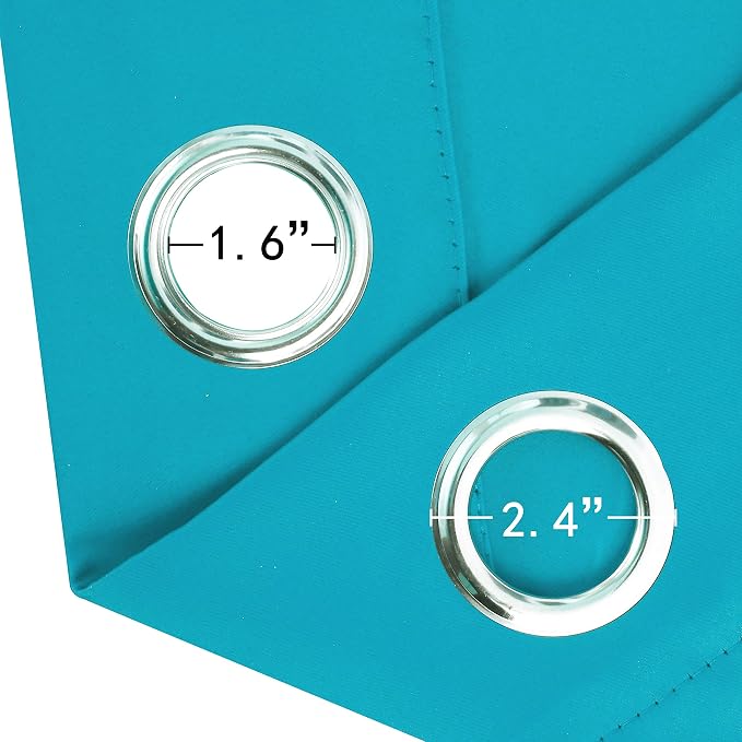 LEMOMO Teal Thermal Blackout Curtains/52 x 54 Inch/Set of 2 Panels Room - Image 6