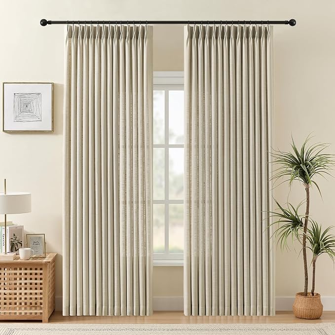 IVAPUPU Pinch Pleated Curtains 90 Inch Long 2 Panels by IVAPUPU
