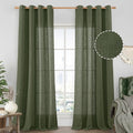LAMIT Sheer Linen Curtains 102 inches Long, Linen Textured Light Filtering Semi by LAMIT
