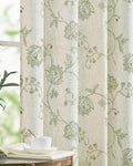 jinchan Linen Curtains Floral Curtain 84 Inch Length by JINCHAN