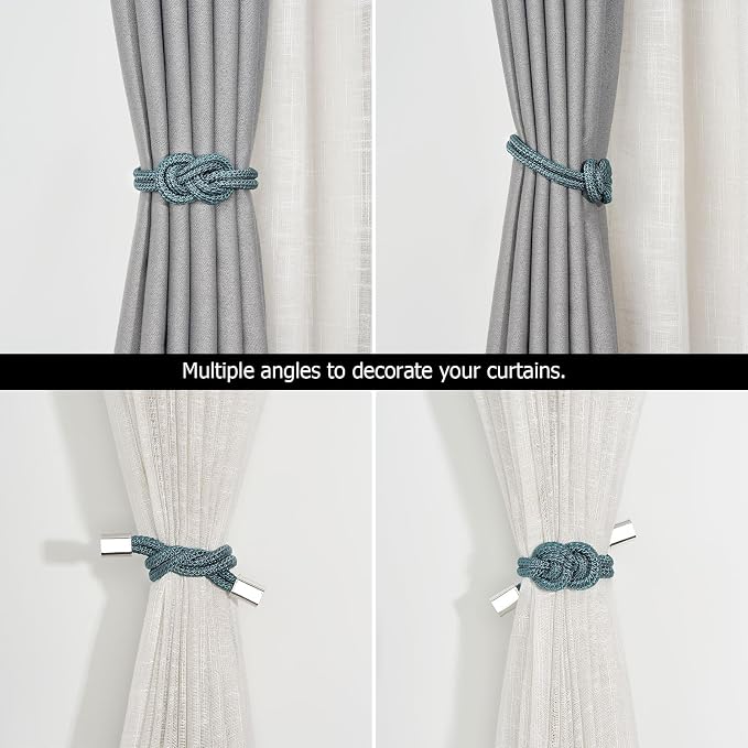 NICEEC 2 Pack Mini Magnetic Curtain Tiebacks Nordic Simple Style Drape Tie - Image 5