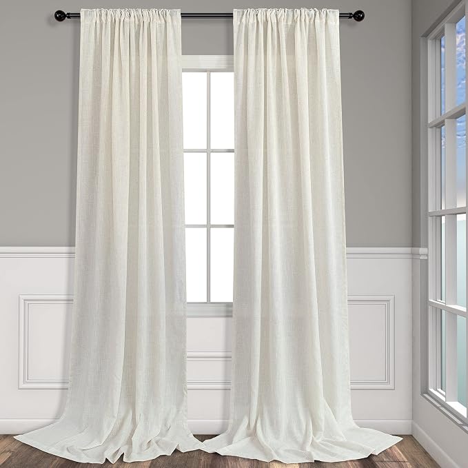 Pitalk Ivory Cream Curtains 86 Inches Long - Image 9
