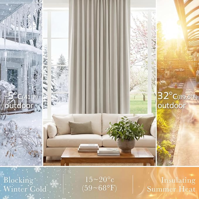 PONY DANCE Blackout Curtains Thermal Insulated Window Treatment Panels Room - Image 4