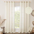 LAMIT Linen Sheer Curtains 96 inches Long 2 Panel Set, Light Filtering Neutral by LAMIT