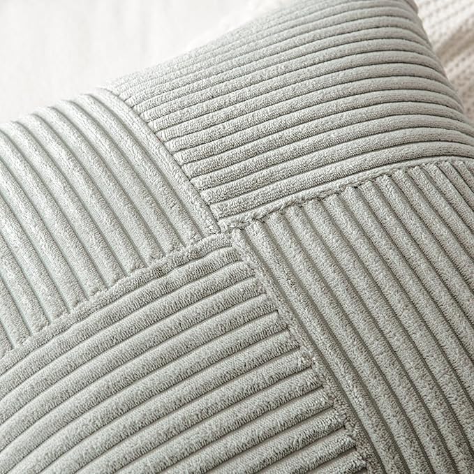 MIULEE Silver Grey Decorative Euro Sham Pillow Covers 24x24 Inch - Image 2