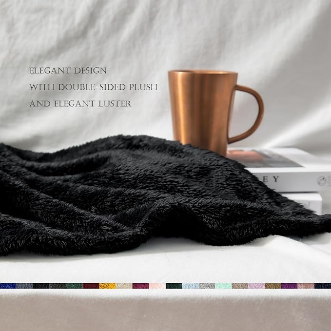 Exclusivo Mezcla Plush Fuzzy Fleece Bed Blanket Twin Size, Super Soft, Fluffy - Image 5