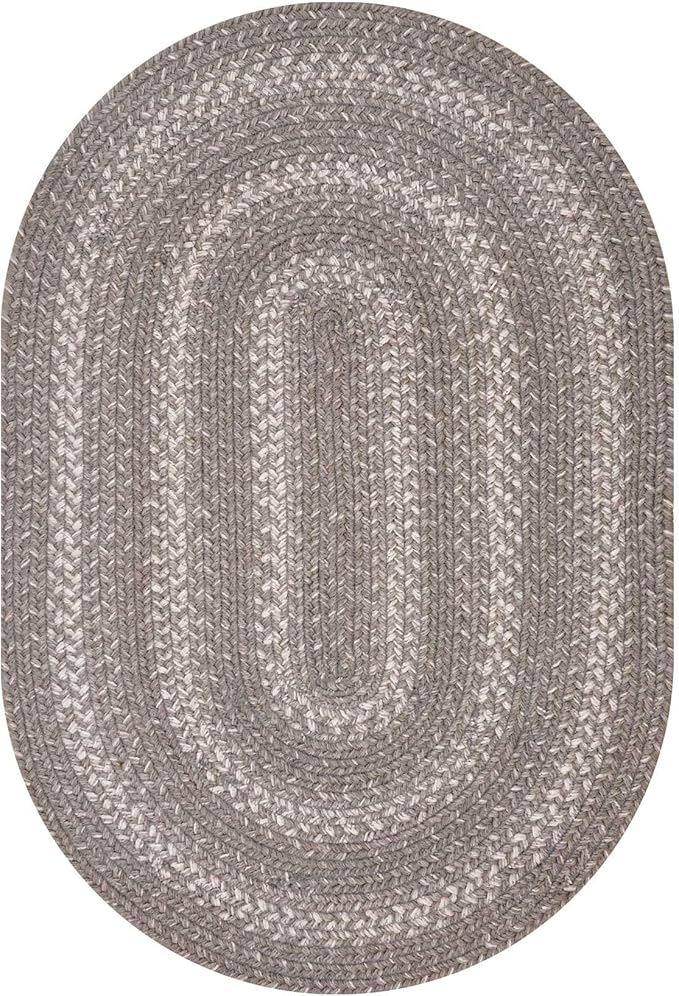 Homespice Grey Cloud Oval Braided Rug, 8x10' - Grey, Handmade with Jute - Warm Farmhouse Decor, Perfect for Living Rooms, Dining Rooms and Bedrooms - Pet Friendly and Easy to Clean