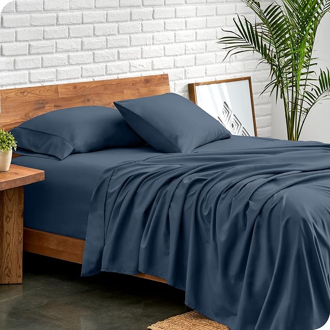Bare Home Split Head Flex King Sheet Set - 1800 Ultra-Soft Microfiber Bed Sheets - Double Brushed - Deep Pockets - Easy Fit - 4 Piece Set - FlexTop King Bedding (Split Head Flex King, Bering Sea)