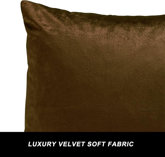 GIGIZAZA Decorative Throw Pillow Covers Set of 2, 22 x 22 Chocolate Couch - Image 2