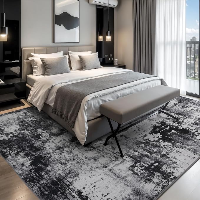 Rugflix 4x6 Area Rugs for Living Room, Washable Large Rug Stain-Resistant Low - Image 2