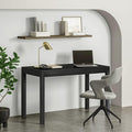 NTC Flow Modern Wooden Rectangle Desk Table with Hidden Drawer – Waterproof & Heat Resistant, Burnt Black