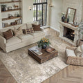 PureCozy Beige Area Rug 6x9 Machine Washable Modern Abstract Living Room Carpet by PureCozy
