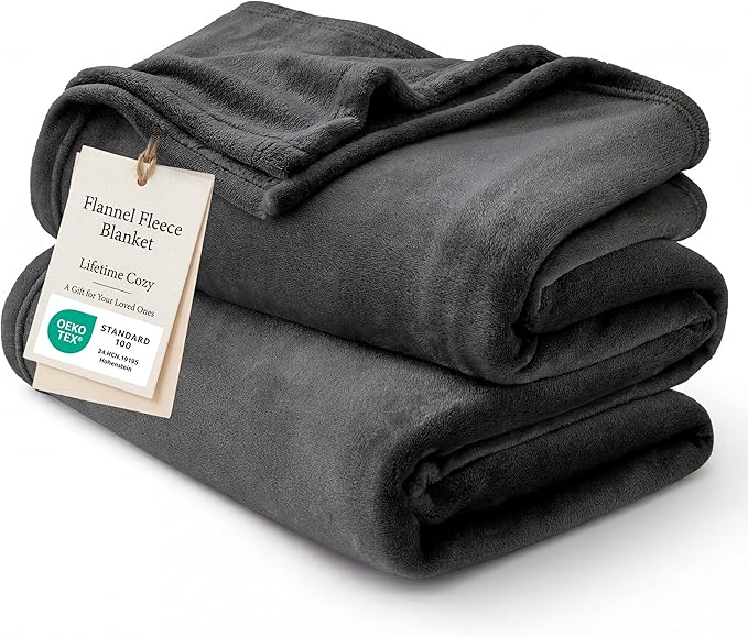 Bedsure Charcoal Fleece Blanket 50x70 Blanket by BEDSURE