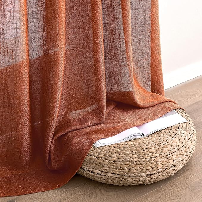 MIULEE Rust Curtains 84 Inch Length 2 Panels - Image 6