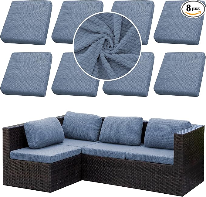Outdoor Cushion Covers Set, Replacement by SUKAIKEQA