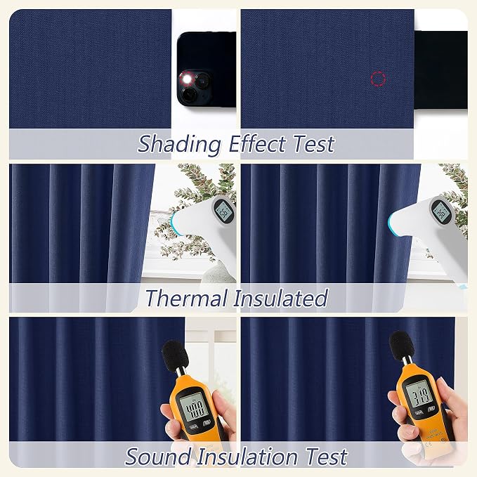Guken 100% Blackout Curtains 100 Inch Length 2 Panels Set - Image 5